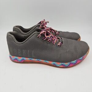 NOBULL Grey Geometric Print Patchwork Retro Training Shoes Women's Size 7.5 US